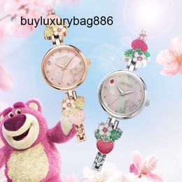 Designer Watches Strawberry Bear Exquisite Chain Small Dial Women's Quartz Watch