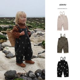 Autumn and Winter Cute Children Loose Casual Suspenders Pants Baby Heavy Suspender Pants
