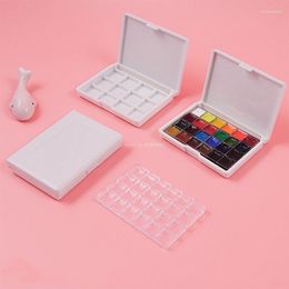 Storage Bottles Watercolour Paint Box Plastic Rectangular Palette 12/24 Grids Empty Nail Painting Art Supplies