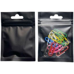 100pcs/lot 75x10cm Matte Black Clear Front Zipper Bags Resealable Zip Lock Aluminium Foil Plastic Bag Food Grocery Packing Mylar Foil P Gglb