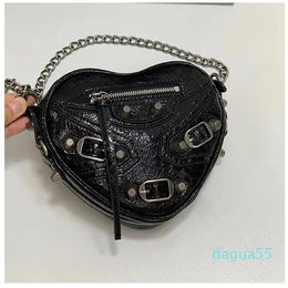 Women Heart Shoulder Designers Genuine Leather Crossbody Clutch Wallet Purse Retro Vintage