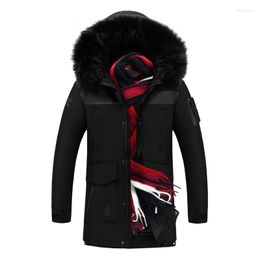 Men's Down Parkas Jacket For Men Long Style Coat Winter Warm Thick Hooded -30 Degree Zipper Casual Europe 2XL