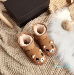 Children Girls Mini snow boots Cartoon Rabbit Cat short boots Winter Warm Toddler Boys Kids baby Children's Plush Warm Shoes