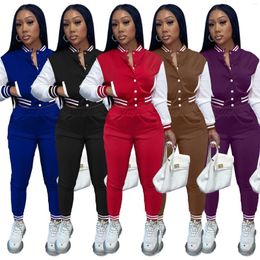 Running Sets Tracksuit Spring Women Sweatsuit Button Front Jacket Sweatshirt Pant Jogger Fitness Workout Casual Outfit Set Sport Suit