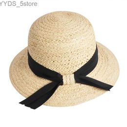 Wide Brim Hats Bucket Hats 2022 New Summer Hat for Women Beach Sun Hat raffia Str Hat panama fedora Cap Wide Brim UV Protection Summer Cap for Female YQ231116