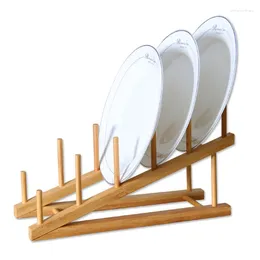 Kitchen Storage Multifunction Wooden Stand Rack Dish Lid Drain Holder Organizer Beautiful Domestic Drying Cups Shelf Table Book Display