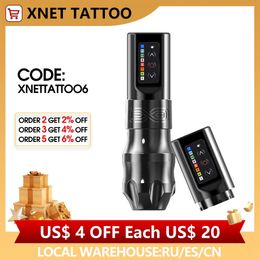 Tattoo Machine XNET EXO Professional Wireless Tattoo Machine Rotaty Pen Powerful Coreless Motor 2400mAh Battery Capacity for Tattoo Artist 231115