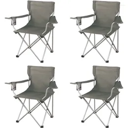 Camp Furniture Classic Folding Chairs With Mesh Cup Holder Set Of 4 32.10 X 19.10 Inches