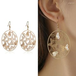 Dangle Earrings Exaggerated Hollow 3-D Butterflies Metal Drop For Women Charm Temperament Hyperbole Personality Trendy Jewellery