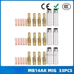 33PCS MB15AK Mig Secondary Welding Gun Accessories MB15 Contact Protection Conductive Nozzle