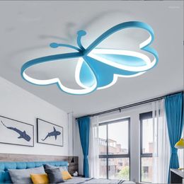 Ceiling Lights Chandeliers Creative Children's Bedroom Lamp Beautiful Butterfly Daughter Room Smart LED Interior Decoration Lamps