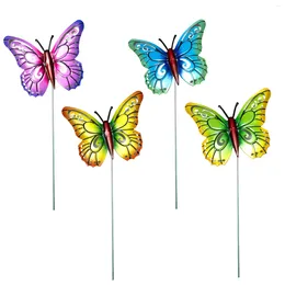 Garden Decorations 4PCS Colourful Butterflies Yard Planter Butterfly Stakes Decoration Outdoor Decor Flower Pots