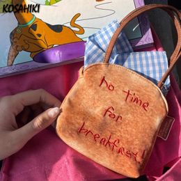 Evening Bags Streetwear Kawaii Cute Fashion Top Handle Bag Sweet Y2k Aesthetic Women Casual Handbags Mini Letter Embroidery Clutches Japanese 231115