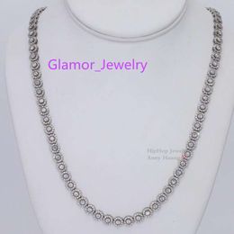 Pass Tester Sterling Sier 7mm Flower Set Vvs Moissanite Diamond Cluster Tennis Chain Necklace