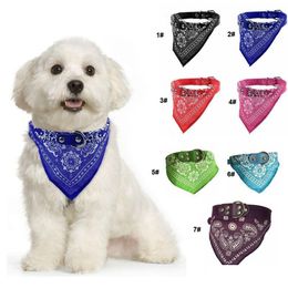 Dog Collars & Leashes 7Colors Dog Collars Adjustable Pet Cat Bandana Scarf Collar Neckerchief Brand New Mix Colours 200Pcs In Drop Deli Dhe6X