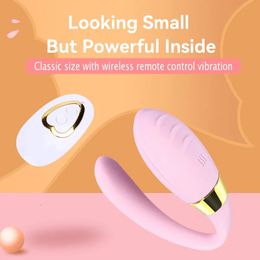 Vibrators Wireless Dildo Vibrator Wearable U Shape G Spot Clitoris Stimulator Vibrating Panties Egg Sex Toys for Women Adults Couples 18 231116