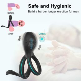 Adult products Cockring Vibrator for Men and Woman Wireless Remote Control Penis Rings Delay Ejaculation Sex Toys for Male Chastity Cock Rings 230316