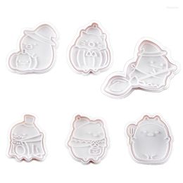 Baking Moulds Halloween Cookie Cutter Plastic Biscuit Knife Fruit Cake Kitchen Tools Mold Embossing Printing