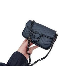 Satchel Bag Handbags Metal Chain High Quality Leather Handbag For Women Latest Bags Luxurys Genuine Leather Bag Flip Cover Messenger Crossbody Purse 16.5 4.5 10cm
