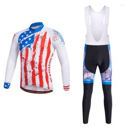 Racing Sets USA Pro Team Long Sleeve Cycling Jerseys Ropa Ciclismo Maillot Bicycle Clothing Breathable Mtb Bike Clothes