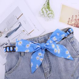 Belts Coconut Buckle Hand Woven Floral Ribbon Women's Casual Fashion Decorative Dress Versatile Sweet Thin Belt Women