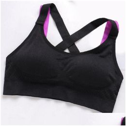 Yoga Outfit Sports Bras For Women Bra Absorb Sweat Shockproof Padded Top Athletic Gym Running Fitness Drop Delivery Outdoors Supplies Dhjrg