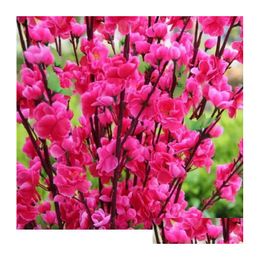 Decorative Flowers & Wreaths Artificial Cherry Spring Plum Peach Blossom Branch Silk Flower Tree For Wedding Party Decoration White Re Dhirl