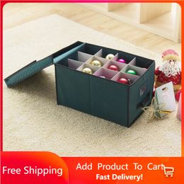 Christmas Decorations Elf Stor Green Christmas Ornament Storage Chest Holds 24 Balls w/ 4" Dividers Rapid Transit 231116