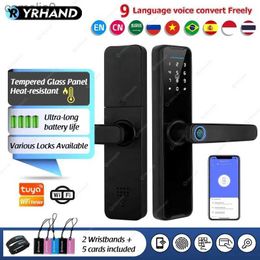 Smart Lock YRHAND Cerradura Inteligente Biometric Smart Lock Tuya App Remote Unlocking Keyless Wifi Lock Electronic Smart Door LockL231116