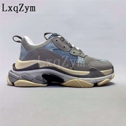 Luxury Lace Up Men Shoes Casual Sneakers Unisex Colour Mixture Real Leather Designer Platform Women Shoes Autumn Couple Trainers