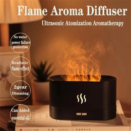 Other Home Garden Flame Aroma Diffuser Air Humidifier Ultrasonic Cool Fogger USB Room Fragrance Mist Maker Essential Oil Difusors 231116