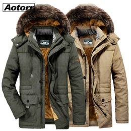 Men's Down Parkas Men Parkas Winter Jacket Cotton Padded Warm Coat Military Male Hooded Fleece Thick Long Outwear Windbreaker Warm Jackets 6XL J231116