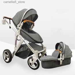 Strollers# 2 In 1 Baby Stroller Eggshell Type Is Suitable for Newborn Babies High Landscape and Folding Two-way Portable Baby Stroller Q231116