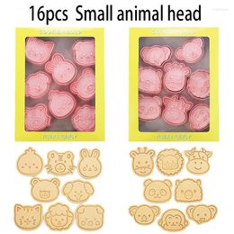 Baking Moulds 16pcs Cookie Cutters Animal Shape 3D Plastic Biscuit Mould Stamp DIY Fondant Cake Mould Kitchen Pastry Bakeware