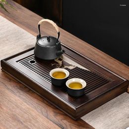 Tea Trays Chinese Bamboo Tray Modern Minimalist Set Large Capacity Ceremony Water Storage Dry Table