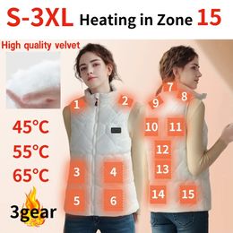 Men's Vests 15/11/9Areas Heated Jacket With Power Supply Warm Vest USB Heating Jacket Heated Vests Coat Hunting Camping Winter for Men Women 231115