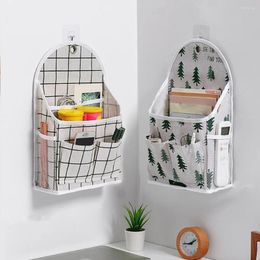 Storage Bags Bag Hanging Door Back Organizer Cotton Large Capacity Container With Hanger Black Plaid