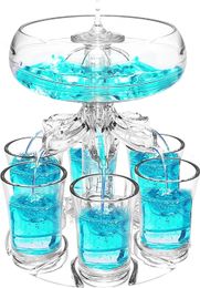 Wine Glasses Party Drink S Dispenser with 6 Set Acrylic Holder Drinking Game Tool Family Gathering Bar Glass 231115