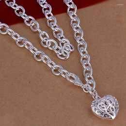 Pendant Necklaces Charm Women Men Silver Color Beautiful Heart-shaped Necklace Fashion Trends Jewelry Gifts Dragonfly