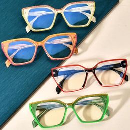 Sunglasses Frames Belight Optical Combo Colour Colourful Cat Eye Shape Big Acetate Women Vintage Spectacle Frame Prescription Lens 19322