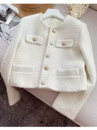 Womens Jackets HMA Korean Chic Female Tweed Basic Jacket Coat Women Clothing Runway Style Woollen Outerwear 231115