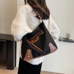 Women's Big Corduroy Shoulder Bag Shopper Shopping Lady Fashion Winter Travel Simple Tote Handbags