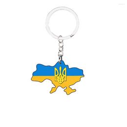 Keychains Tryzub Love Peace Ukraine Keychain My Homeland Glass Retro Alloy Keyring Ukrainian Symbol Badge Bag Pendant Car Key Chains