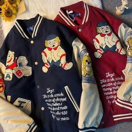 Women's Jackets American Letter Towel Embroidered Jacket Coat men Y2K Street Hip-hop Retro Baseball Uniform Couple Casual All-match Jacket Top 231116