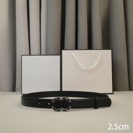 Designer Belt For Women Luxury Black Leather Belts Gold Smooth Buckle Width 2.5cm 3.0cm Waist Band Fashion Men Lady Ceinture