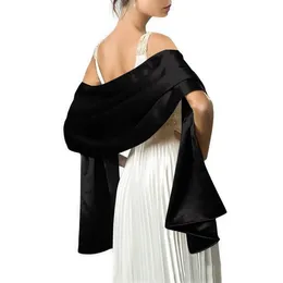 Scarves Elegant Shrugs For Women Evening Cape Dress Wraps Shawls 240 70cm Satin Long Formal Wedding Party Prom Ladies Bolero