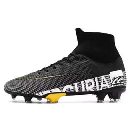 Dress Shoes Men Soccer Shoes Adult Kids TF/FG High Ankle Football Boots Cleats Grass Training Sport Footwear Trend Men's Sneakers 35-45 231116