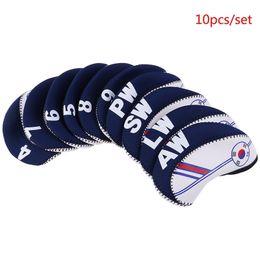 Club Heads 10Pcs set Golf Iron Head Cover Protector Neoprene Protective Headcover 231115