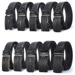 Belts Men's Crocodile Pattern Leather Casual Business Jeans Accessories Fashion Design Automatic Buckle Waistband