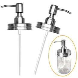 70MM Mason Jar Stainless Steel Soap and Lotion Replacement Pump Lotion Dispenser Lids for Bathroom Kitchen Lotion Dispenser ZZ